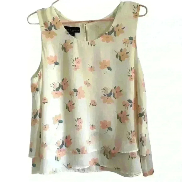 Y2K Floral White Layered Classy Blouse - Picture 1 of 6